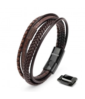 LEATHER BRACELET WILD BROWN